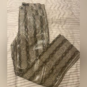 Snake print straight leg Zara pants
